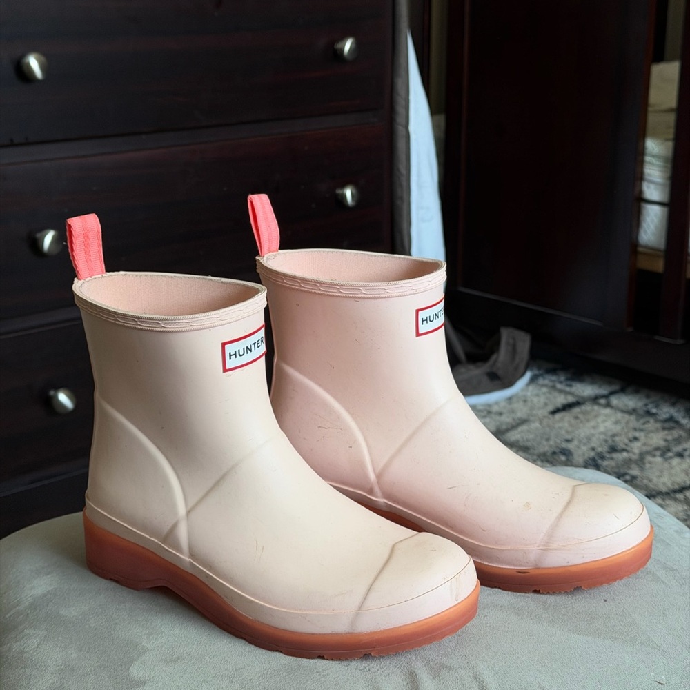 Hunter Pale Pink Ankle Rain Boots